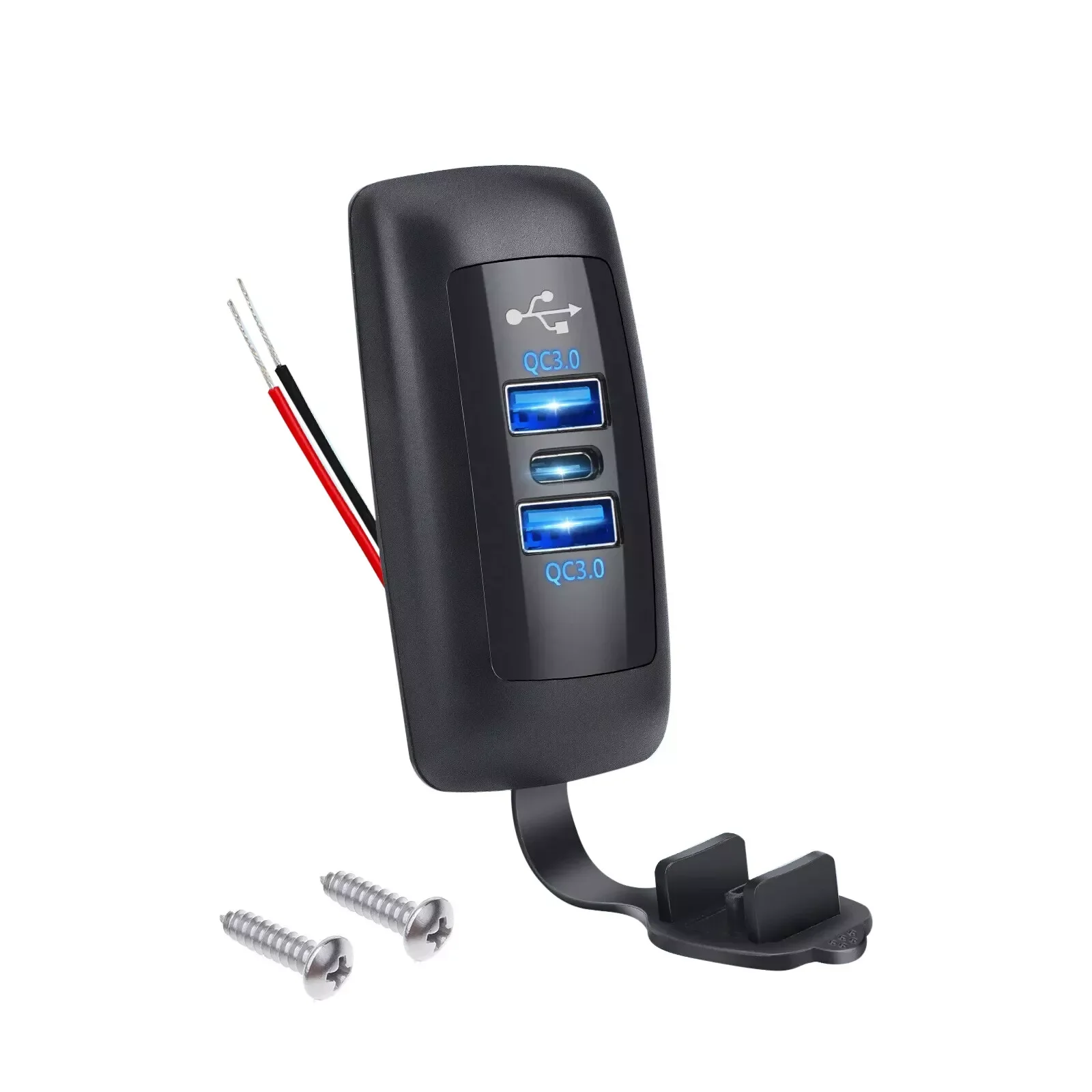 

Автомобильная розетка USB 12 В, USB Type-C, автомобильное зарядное устройство, 3 порта, двойная розетка 18 Вт QC3.0, двойная PD3.0, 30 Вт, адаптер для автомобильной розетки RV