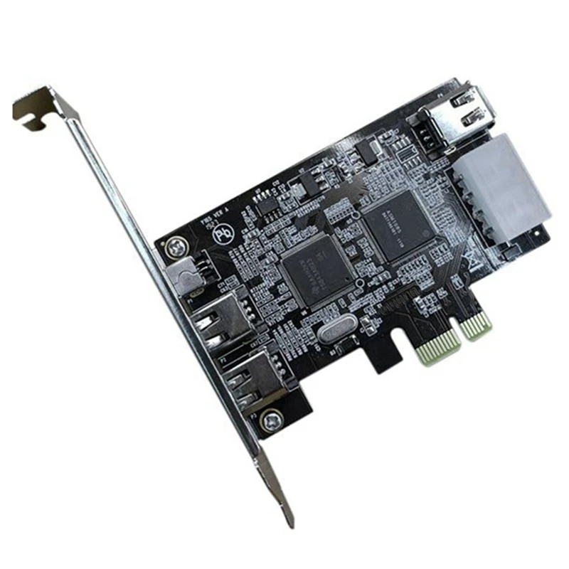 PCI-E 1X IEEE 1394A 4 порта 3 + 1 адаптер карты Firewire 1394 A PCIe с 6-контактным до 4-контактным