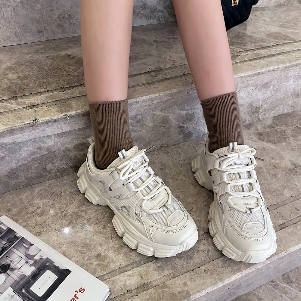 

Daddy shoes women 2023 new spring thick bottoming grey senior sense sports shoes leisure port style retro increase boom