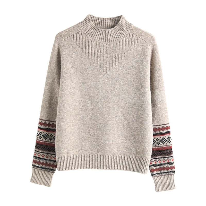 

Женский Теплый трикотажный свитер с принтом, с рукавами, F199