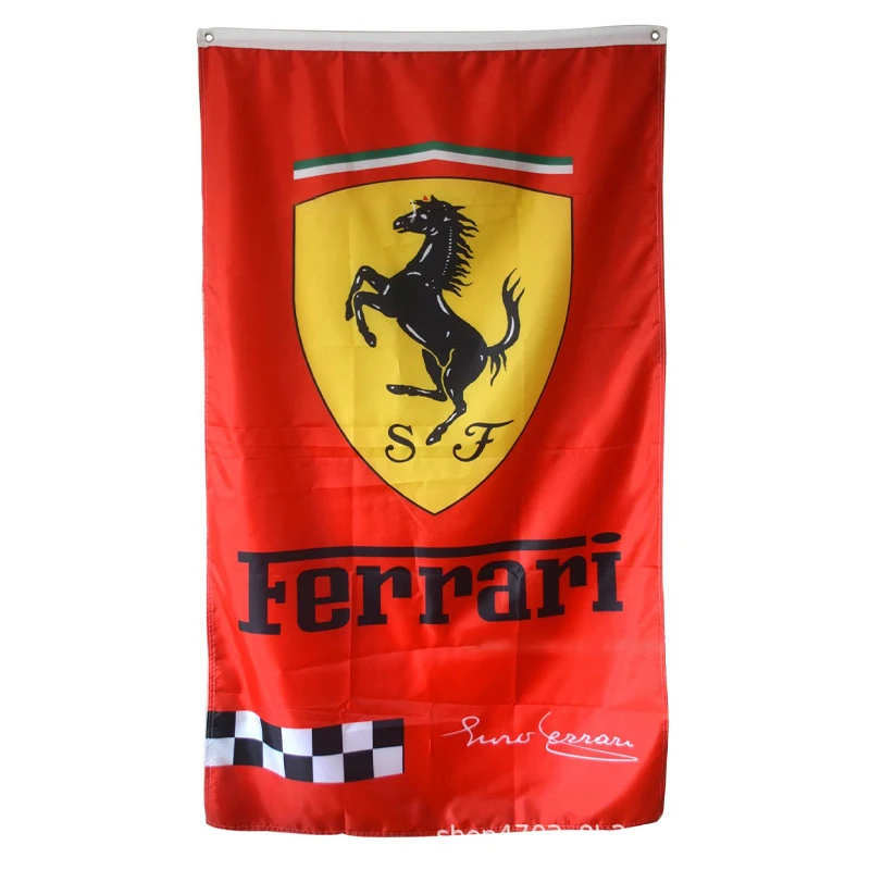 Фото Для Ferrari Fashion классическая спортивная модификация комнаты настенная ткань висит флаг для поддержки большого флага соревнования аплодисменты №5