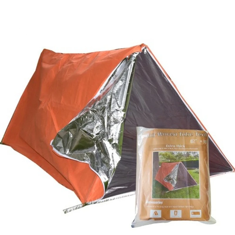 

2022 New Portable Waterproof Emergency Survival tent Hiking Camping Gear Thermal Bivy Sack First Aid Rescue Kit Mylar Blanket