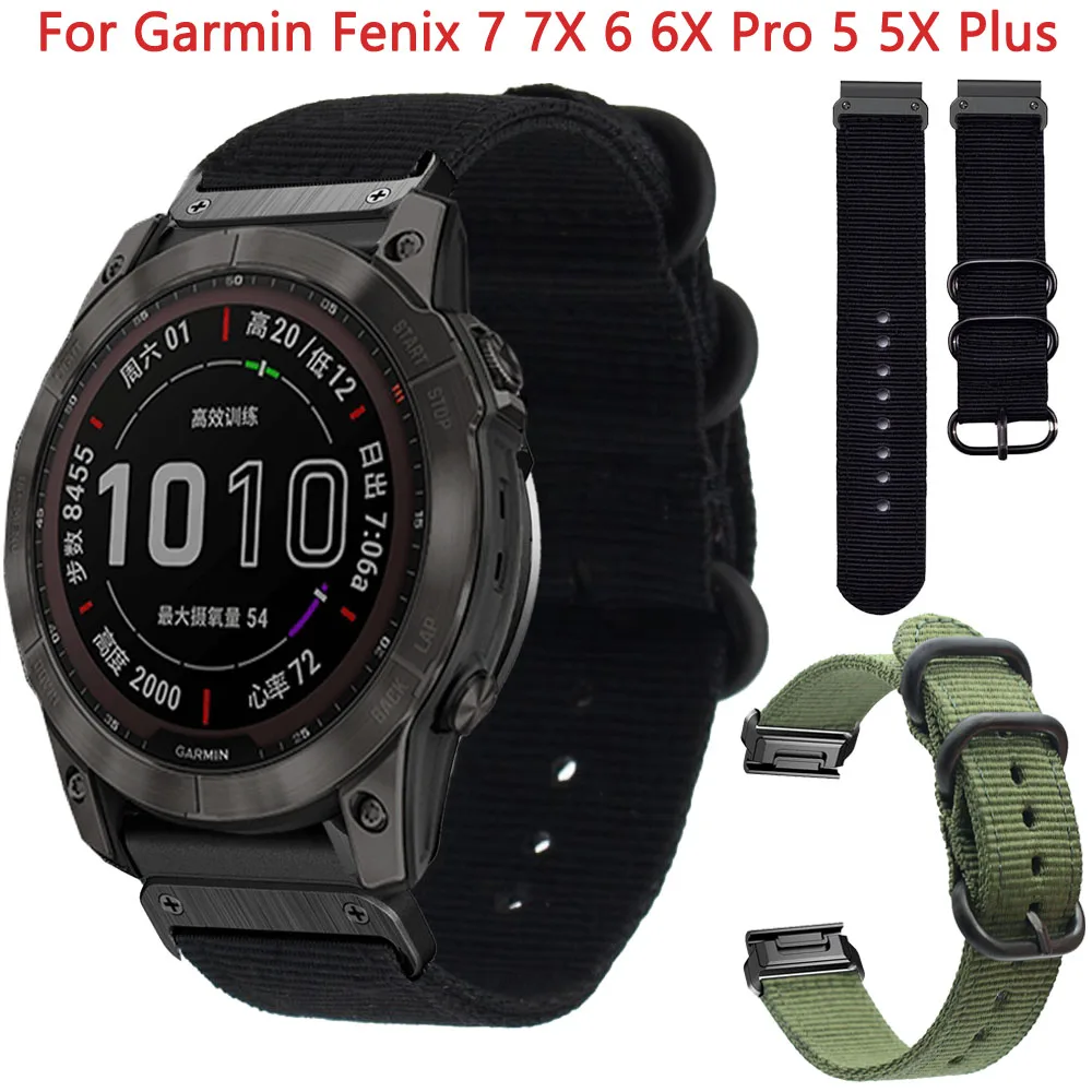 

Ремешок для смарт-часов Garmin Fenix 6 6X Pro 5 5X Plus 7 7X 3 3HR 945 MK2i, нейлоновый спортивный быстросъемный браслет для наручных часов, 22 26 мм