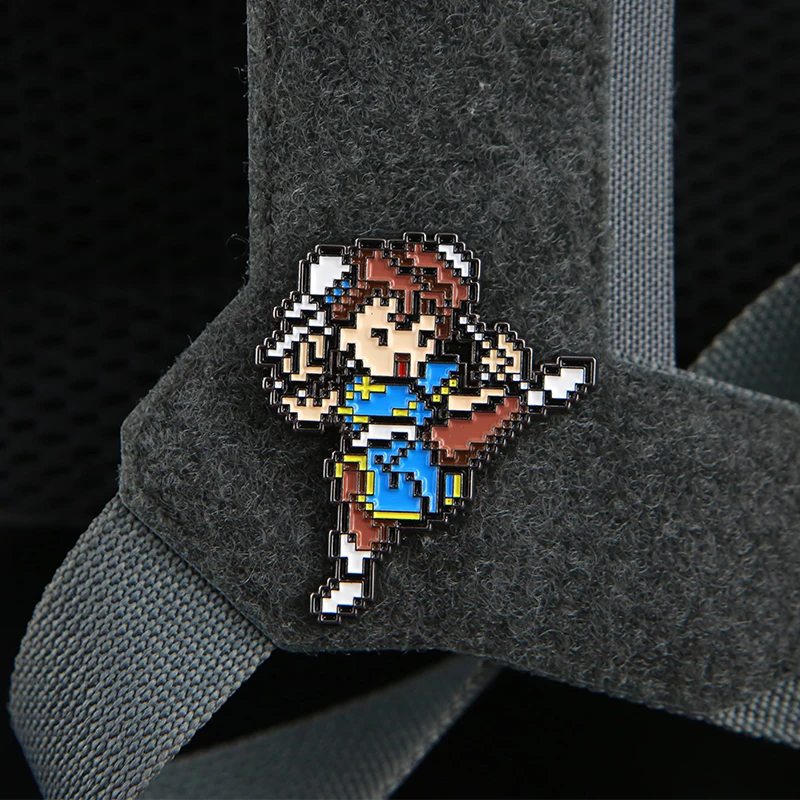 

Street Fighter Pixel Style Character Metal Hook&Loop Patch Arcade Game Tactical Morale Badges on Backpack Applique for Clothes