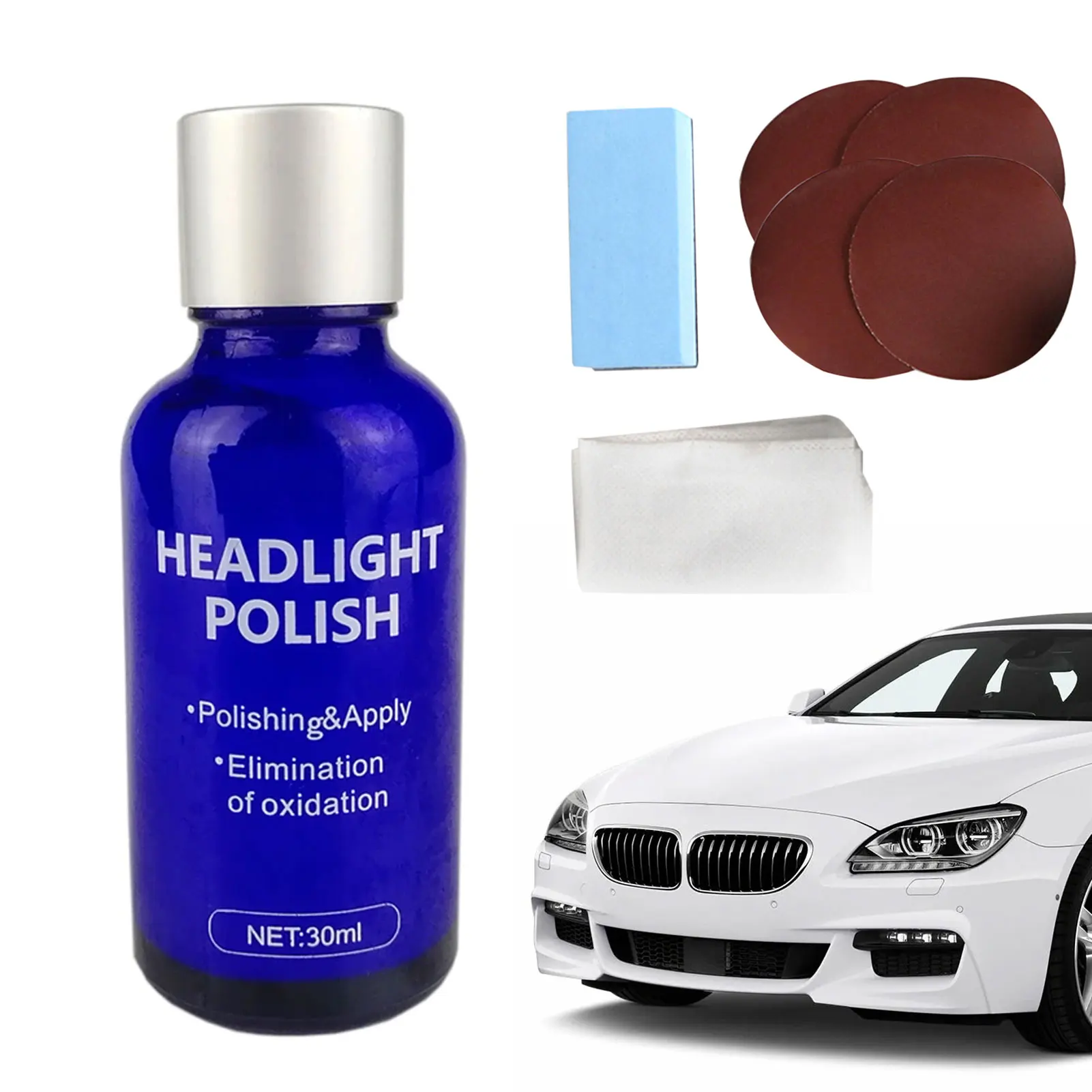 

Car Headlight Restore Kit 30ml Car Headlight Repair Fluid Anti-Scratch Repair Maintenance Polishing Coating Headlight Cleaner