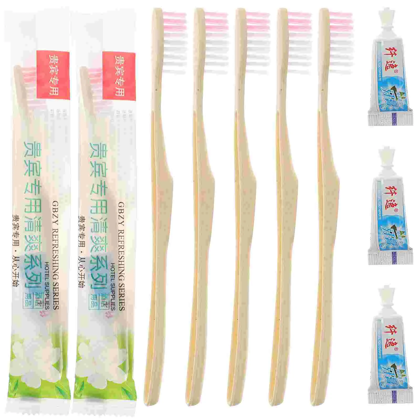 

10 Pcs Toothpaste Travel Brush Pre Pasted Individually Wrapped Disposable Dental Bamboo products