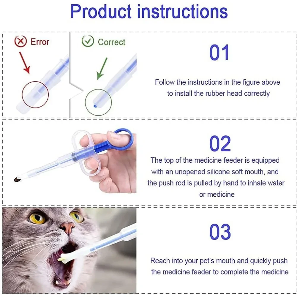 Шприц для домашних животных Машинка стрижки кошачьей шерсти Многоразовая