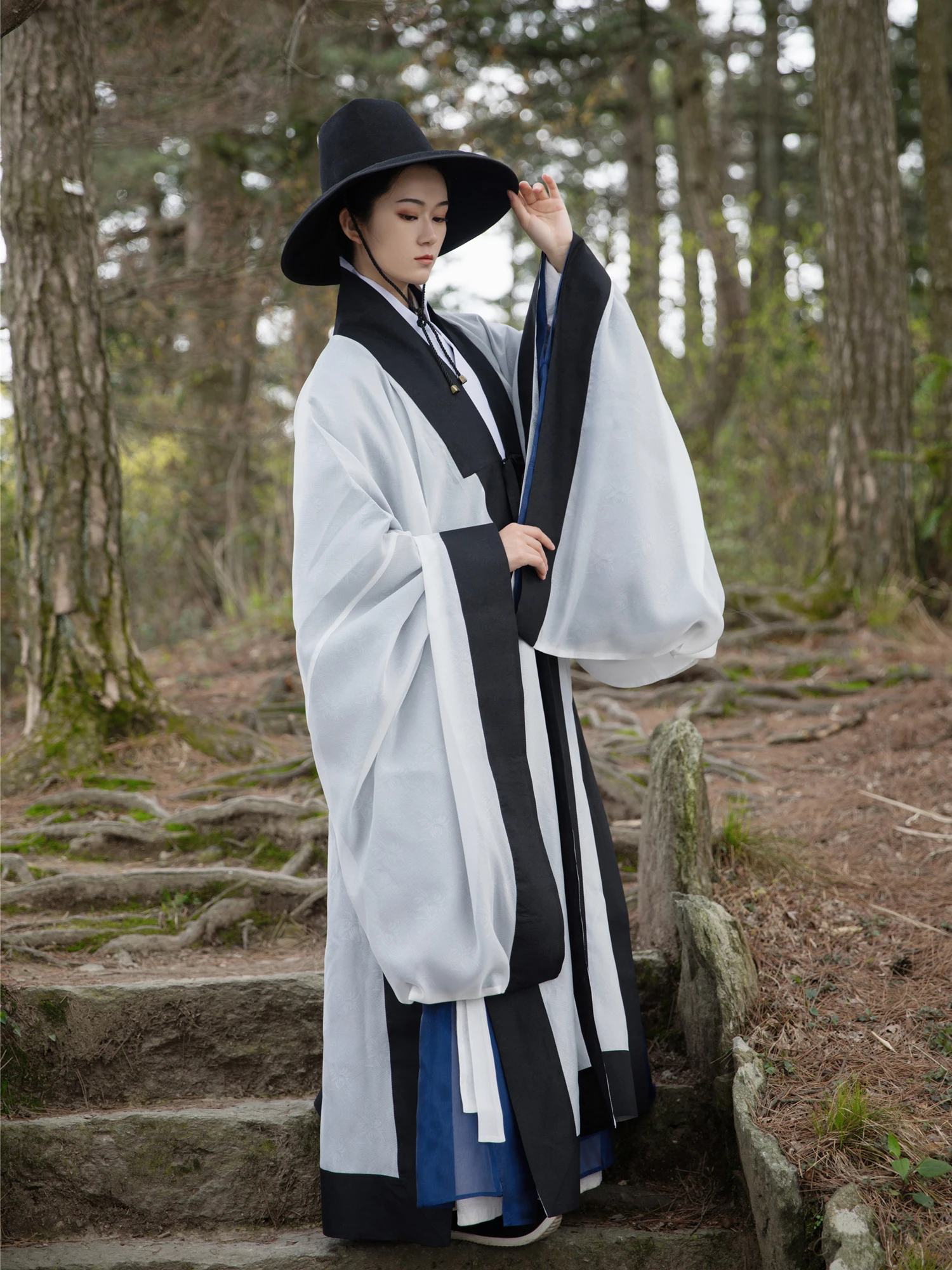 Ханфу Традиционный китайский костюм Мин Мужской кунг-фу Тай Чи Халат Костюм