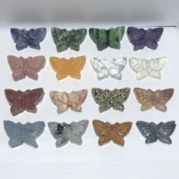 50mm butterfly hand polished feng shui reiki healing crystals chakra quartz mineral home decoration handicraft stone carvings