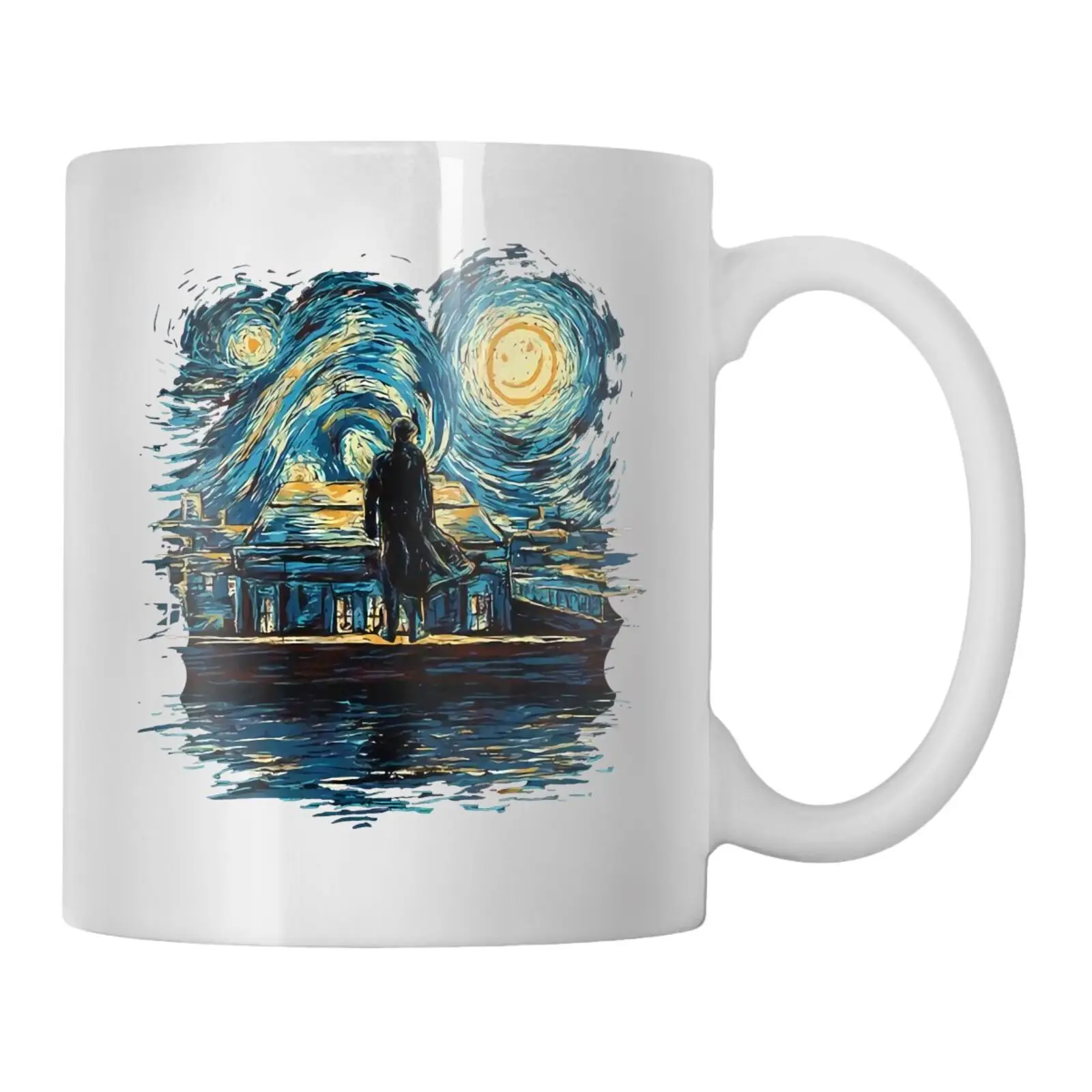Кофейная чашка Sherlock с изображением звездной ночи Ван Гога Шерлок керамические