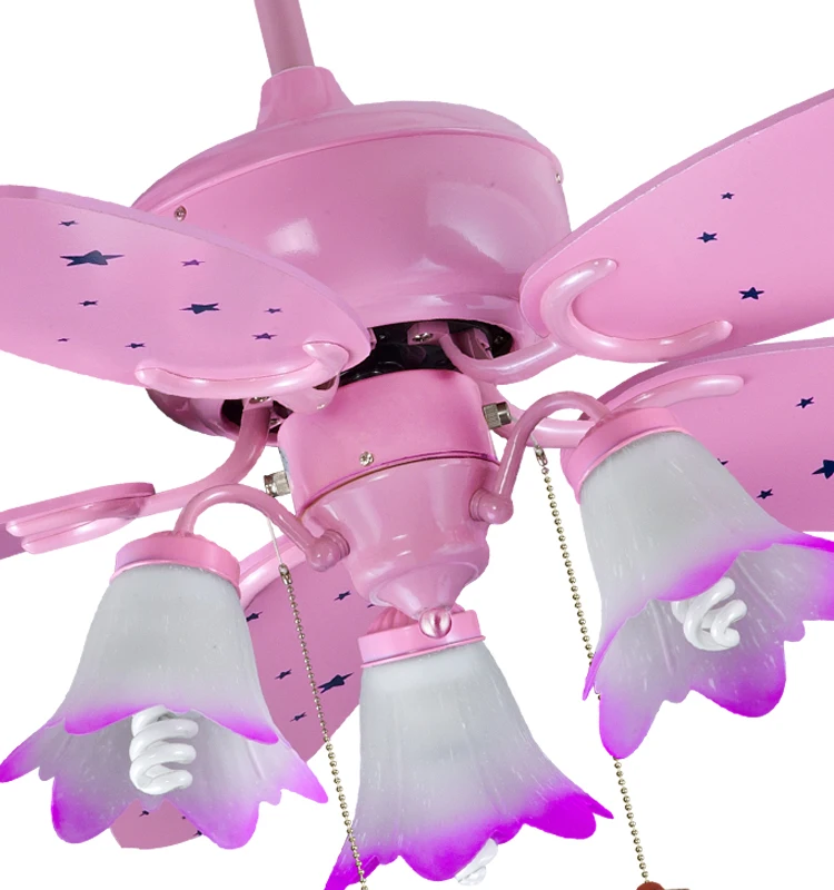 Креативный дизайн розовый потолочный вентилятор с искусственной кожей
