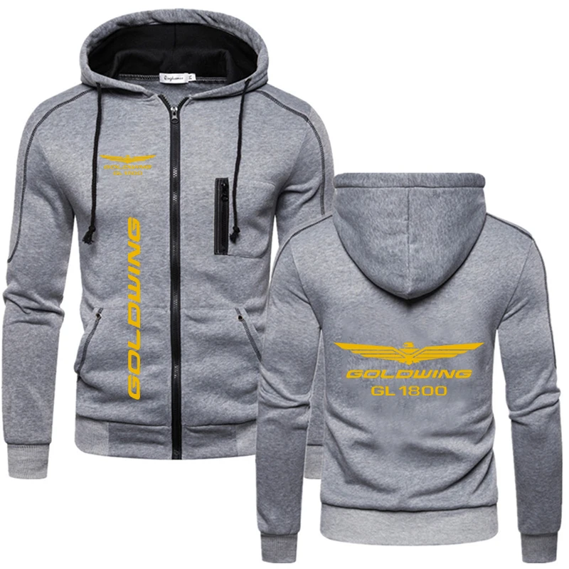 

Spring new Men's Hoodie Sweatshirt Honda Gold Wing Print Hoodie Punk Sport Pullover Fleece Warm Men Zip Hoodie Men Clothing
