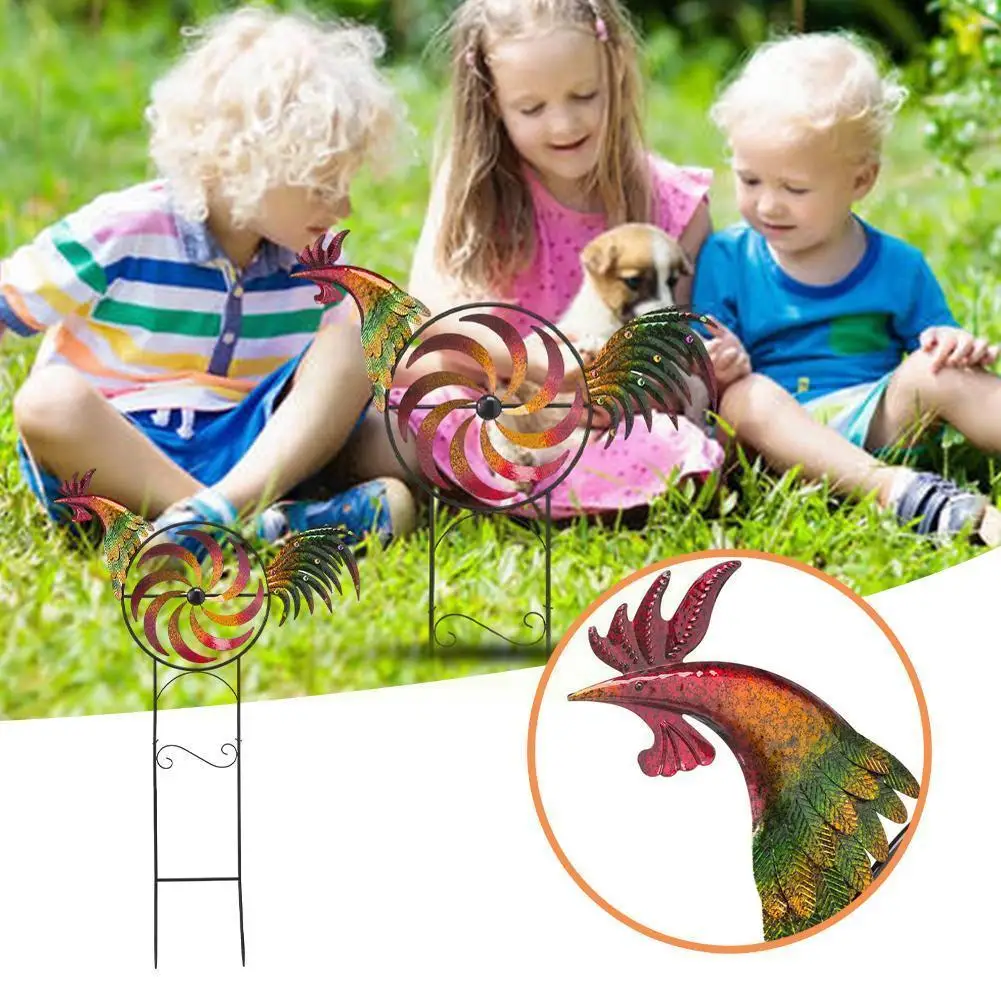 

Animal Design Weather Vane Spinner Wind Direction Farm Scene Stake For Garden Yard Decoration Garden Weathervane P0q0