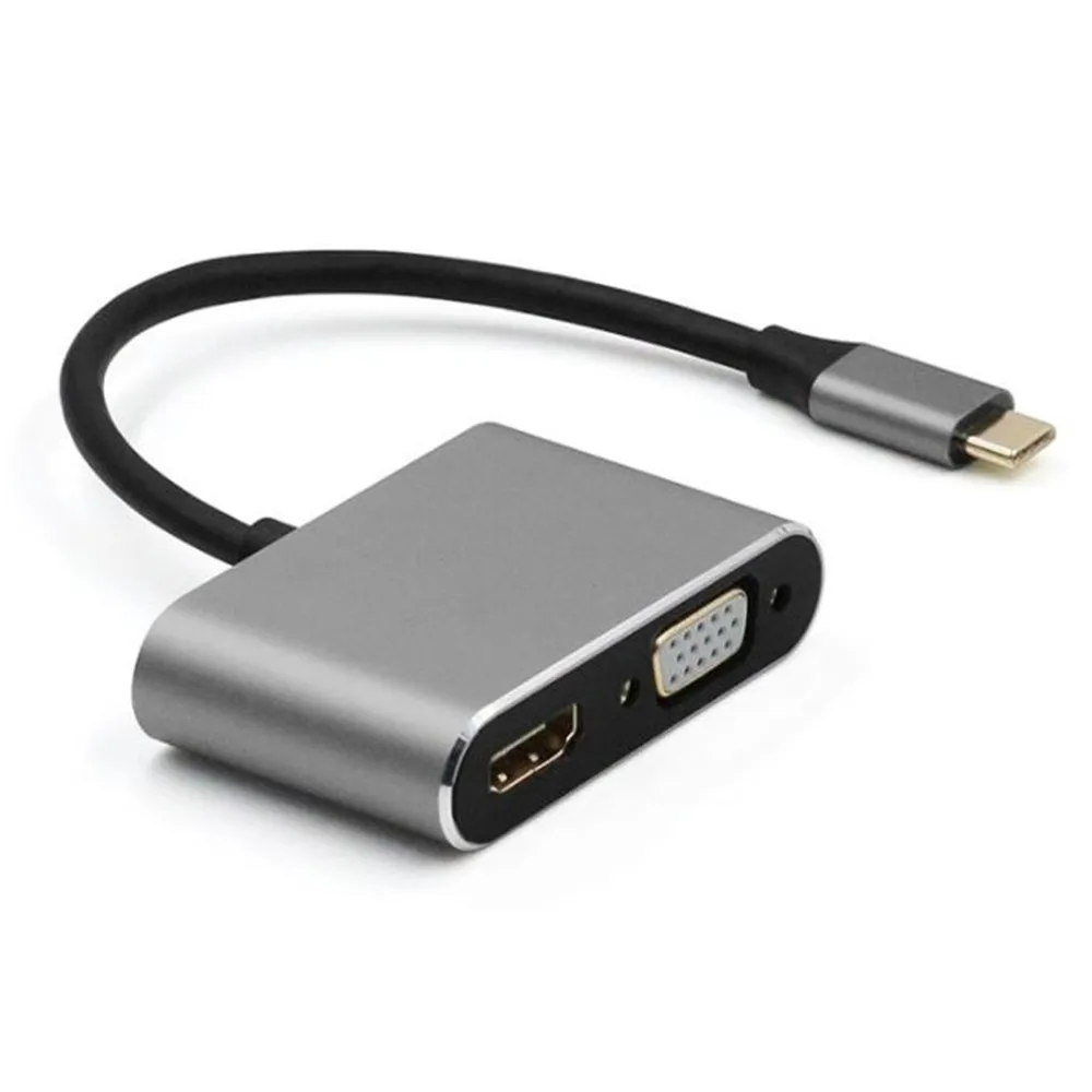 50 шт. 4 в 1 USB Type c to HDMI 4K VGA 3.0 адаптер Typt-C PD быстрая зарядка аудио удлинительная