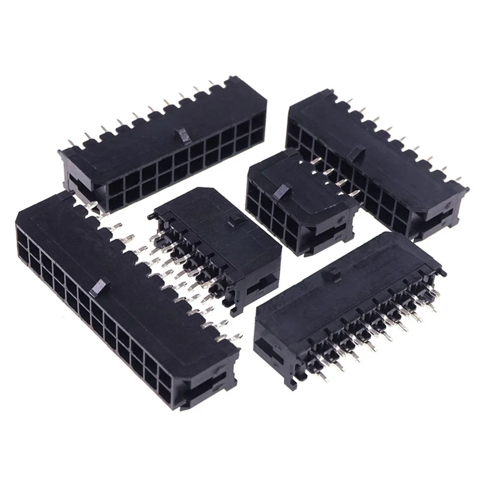 5/10 шт. 3 0 мм встраиваемый разъем Micro-Fit Штекерный PCB прямой 2 4 6 8 10 12 14 16 18 20 22 24