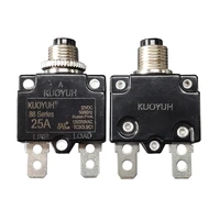 2 pcs kuoyuh 88 series 25a straight pin metal nut mini circuit breaker manual reset thermal overload protector switch
