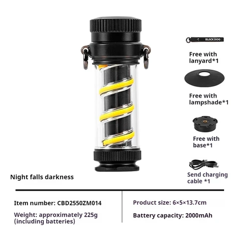 Naturehike BLACKDOG атмосферный светильник для кемпинга 2000 мАч