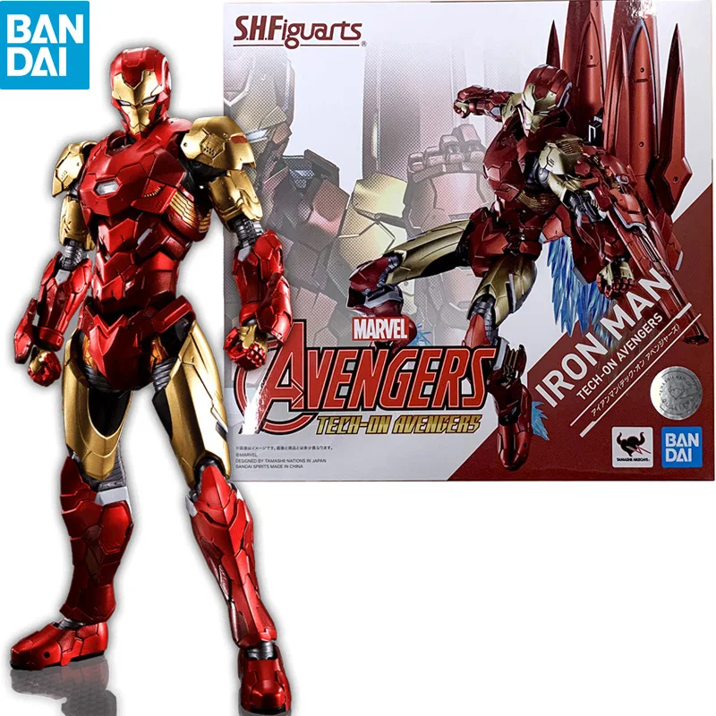 

BANDAI SHF S.H. Фигурка Marvel Мстители Железный человек техн Мстители аниме экшн-фигурка Коллекционная модель игрушка для мальчиков подарок