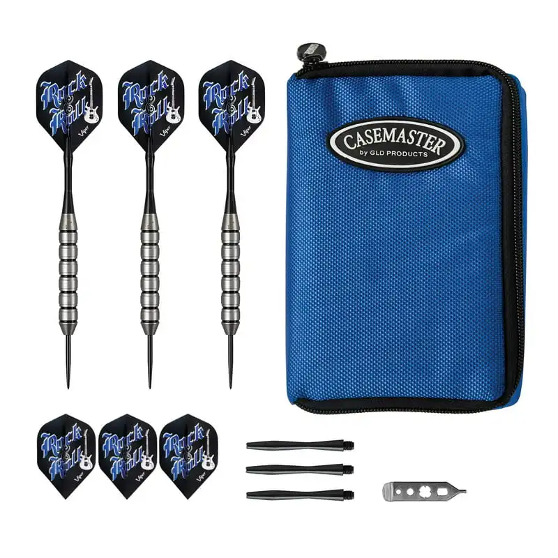 

Underground Rock & Roll Steel Tip Darts 23 Grams and Casemaster Select Blue Nylon Case