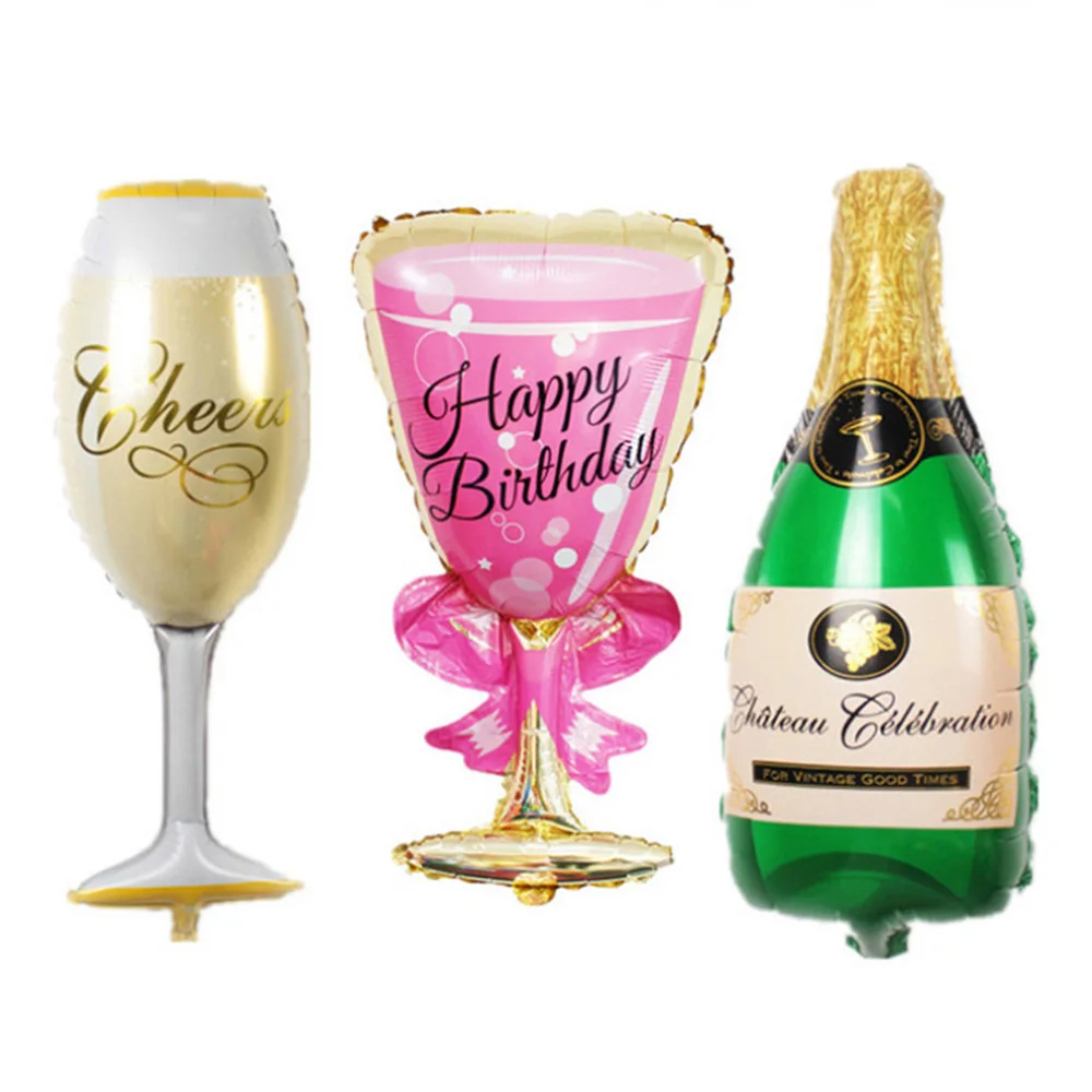 Большие алюминиевые воздушные шары украшение для бутылки шампанского вина