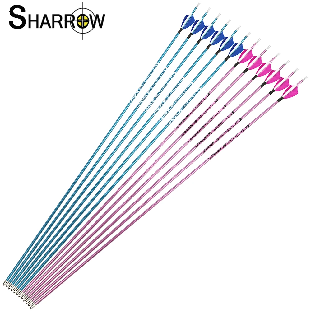 

Стрелы из чистого карбона для стрельбы из лука/стрелы, 12 шт., 32 дюйма, 4,2 мм