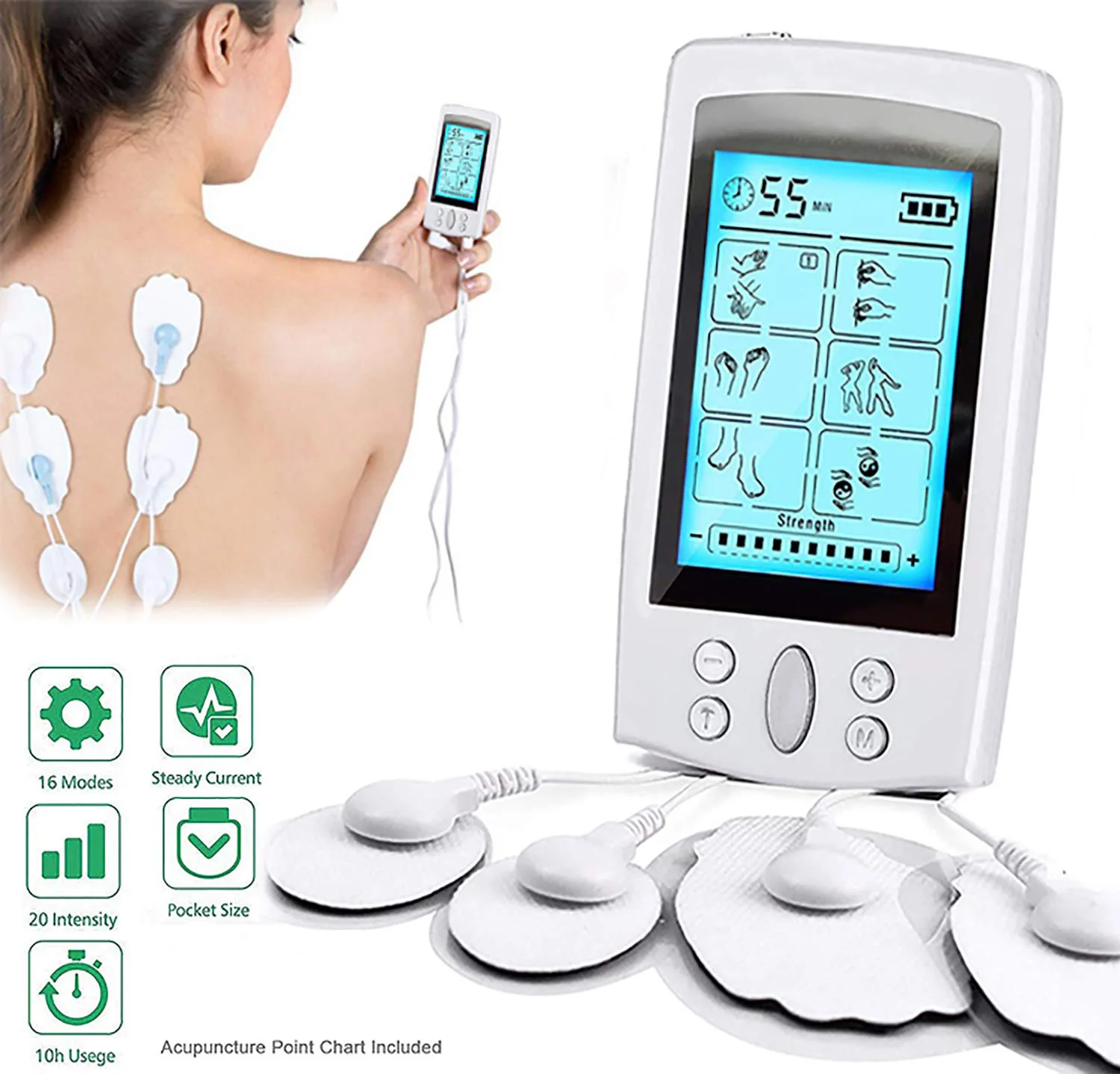 

24 Modes Health Care Body Massage EMS Electric Muscle Stimulator TENS Unit Electronic Pulse Meridians Physiotherapy Massager