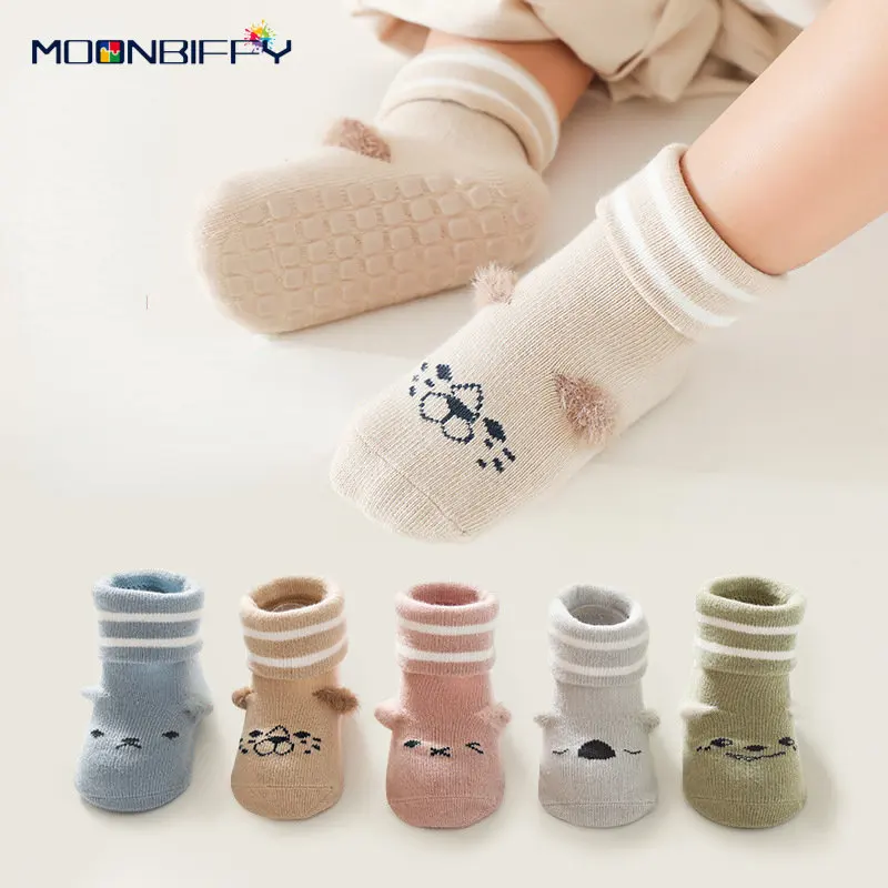 

Infant Non-slip Floor Socks Newborn Boy Cartoon Animal Cute 3D Ear Footwear Toddler Girl Sock for 0-3 Years Baby Items