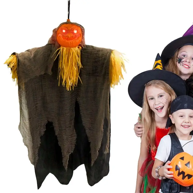 

Ghosts Halloween Decorations Glowing Scarecrow Decor Horror Prop Pendant Flying Ghost Realistic With Adjustable Arm For Patios