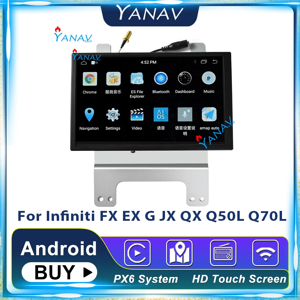 

Автомобильный мультимедийный DVD-плеер для Infiniti FX EX G JX QX Q50L Q70L, автомобильный GPS-навигатор, автомобильный стерео-плеер в стиле Тесла для Android