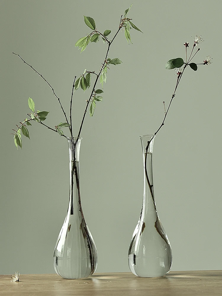 

Hydroponic vase furnishing articles desktop sitting room transparent glass vase Chinese flower arranging dried flower vase