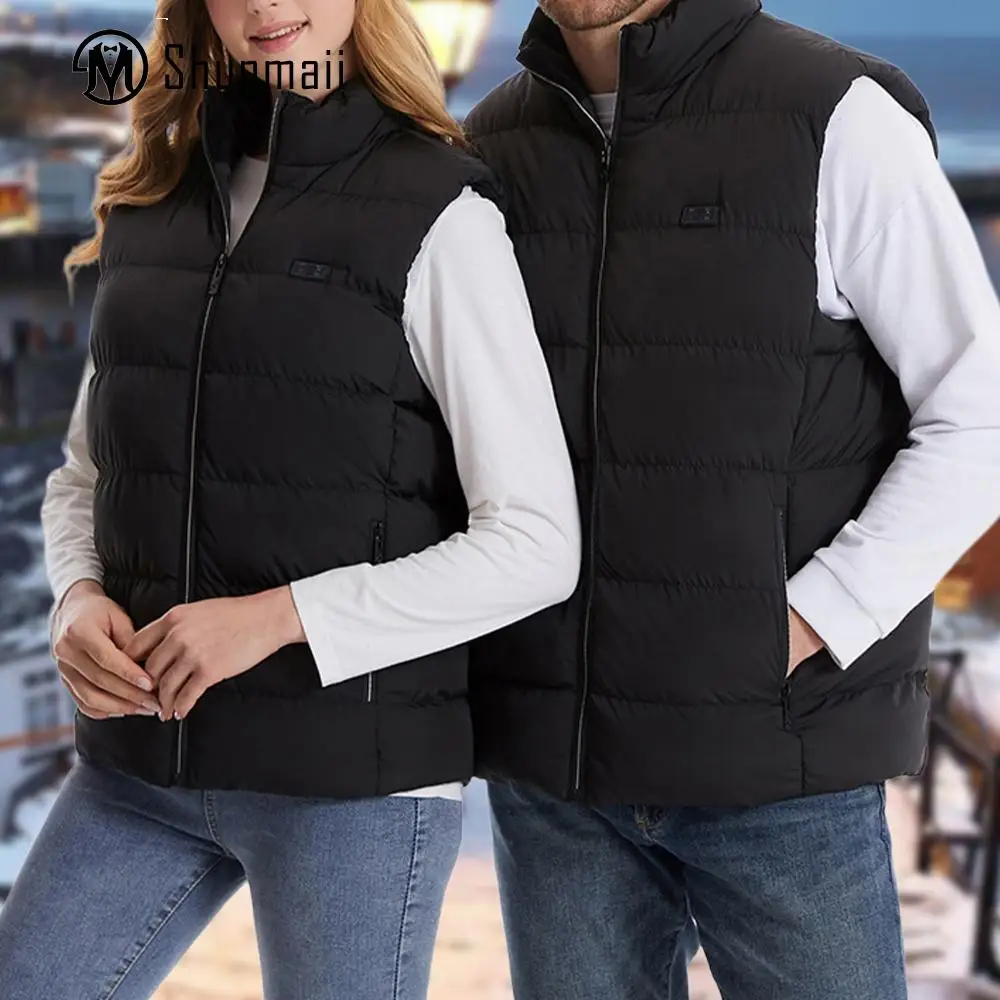 

Unisex Electric Heated Waistcoat with 3 Heating Levels Winter Warm Jacket Lightweight 9 Heating Areas for Outdoor Sports Hiking
