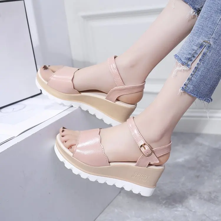 

2022 Fashion Summer New Women's Shoes High Heels Wedge Heels Shallow Mouth Casual Women's Sandals Open Toe Thick Women's Shoes
