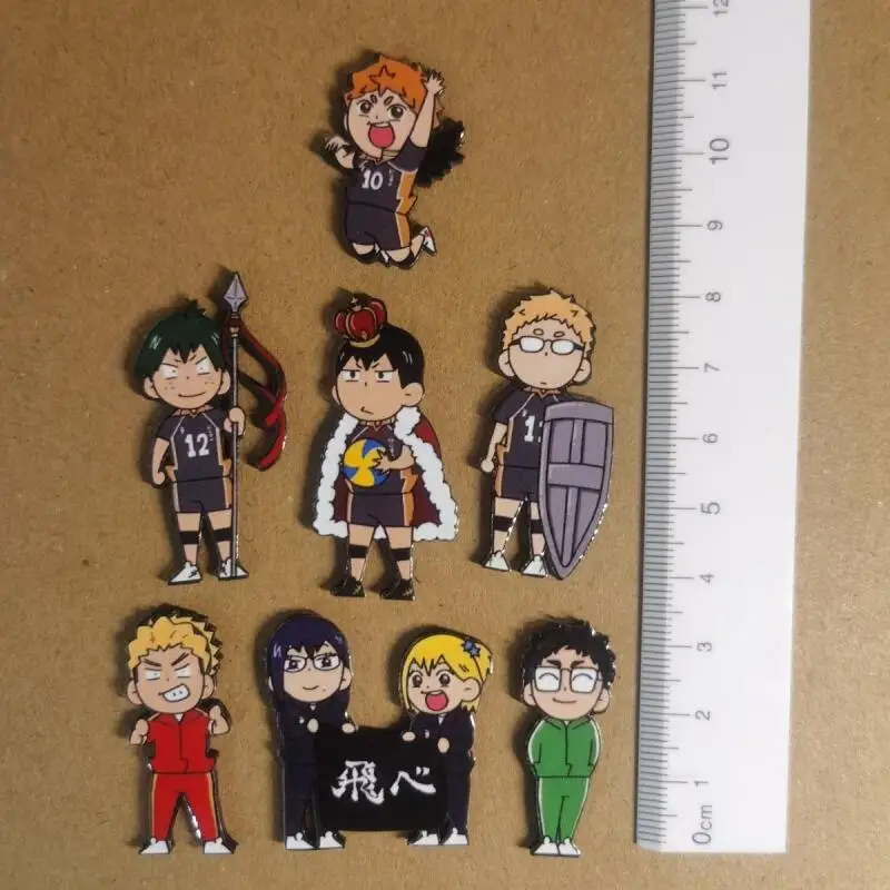 Фото Набор из 7 предметов Haikyuu!! Магнит на холодильник Hinata Shoyo, объемный, из ПВХ, с магнитным креплением, декоративный, для железных дверей, игрушка-адсорбционный магнит №3