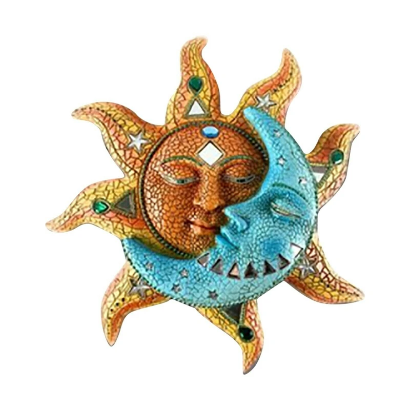 

Art Creative Sun Moon Statue Hanging Ornaments Decor For Living Room Garden