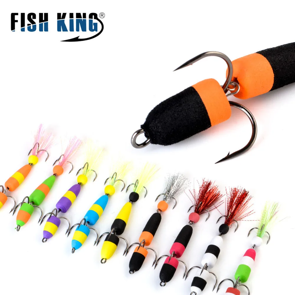 

Fishking floating bait, insect bait, three anchor hooks, false bait, serial hooks, foam bait, three hooks, sub-bait