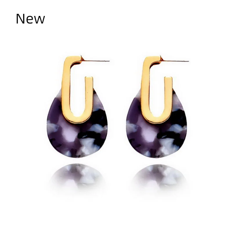 

ZWPON 2020 Gold Acetate Teardrop Hoop Earrings Fashion Women Chunky Statement Korean Earrings Designer Jewelry Wholesale