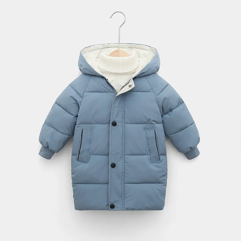 2-12 Years Old Children's Down Jacket Winter Clothing Youth Boys And Girls Cotton Parka Thickened Warm Long Coat Direct Sales