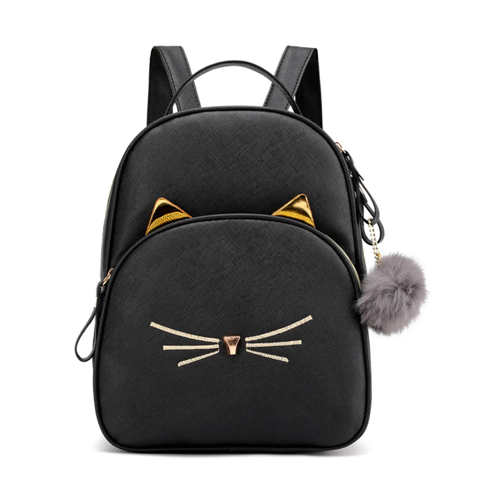 

Fashion PU Women Backpack Cartoon Cat Summer Student Girls Shoulder Bag Portable Phone Crossbody Handbags Girls Ladies Coin