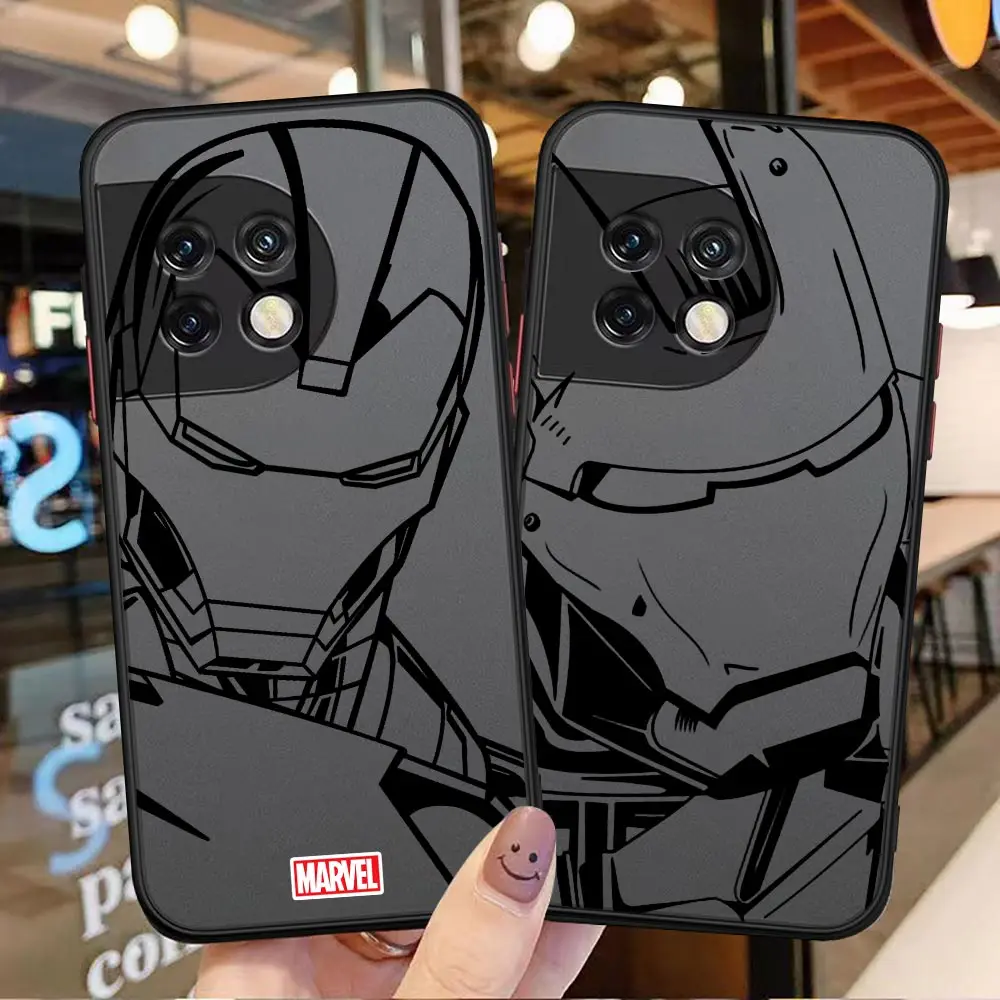 

Marvel Hero Iron Man Comics Matte Phone Case For OnePlus 10 9 8T 8 7T 7 6T 6 5T 5 Nord N100 N10 CE2 CE 2 5G Black Silicone Funda