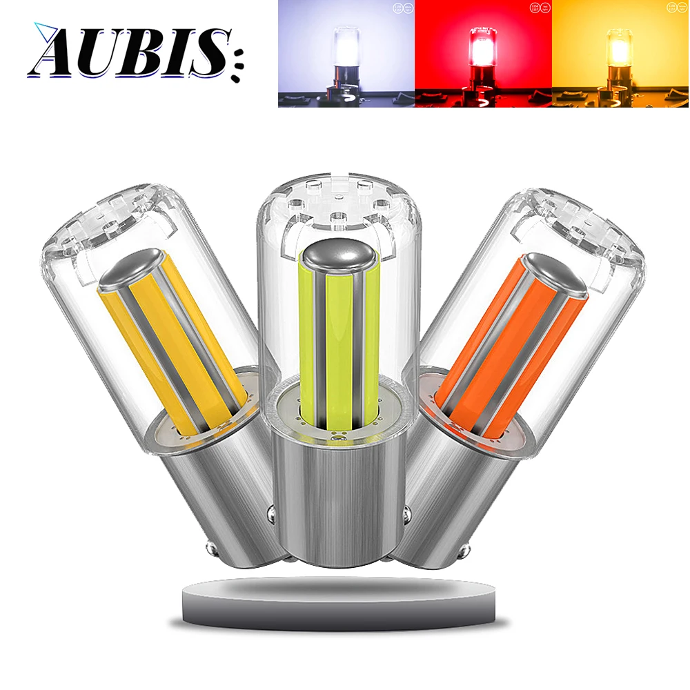 

1156 BA15S P21W 1157 BAY15D P21/5W Canbus LED R5W R10W автомобильные поворотники, фары заднего хода, COB 12 В, автомобильные белые, красные, желтые
