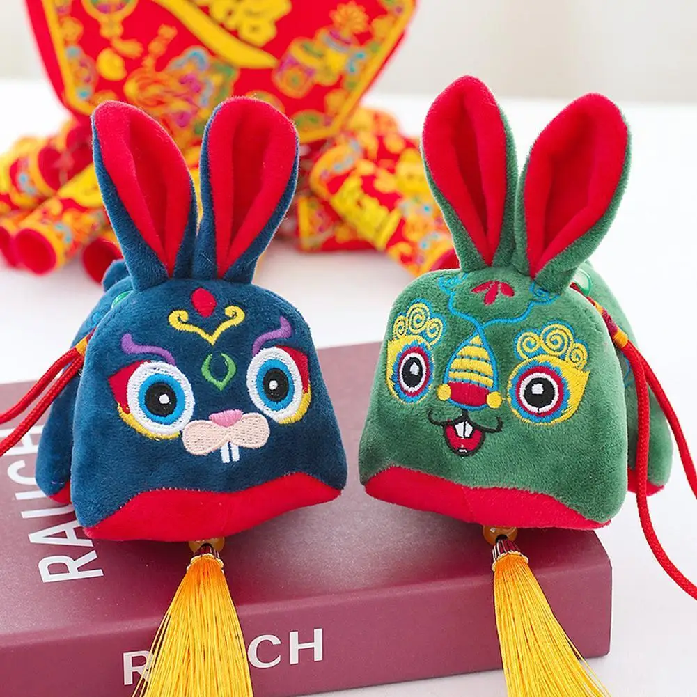 

Милый 2023 китайский тканевый Декор с вышивкой на удачу, подарок на год, украшение для дома, новая игрушка, Мягкий Кролик Bunn H3x2