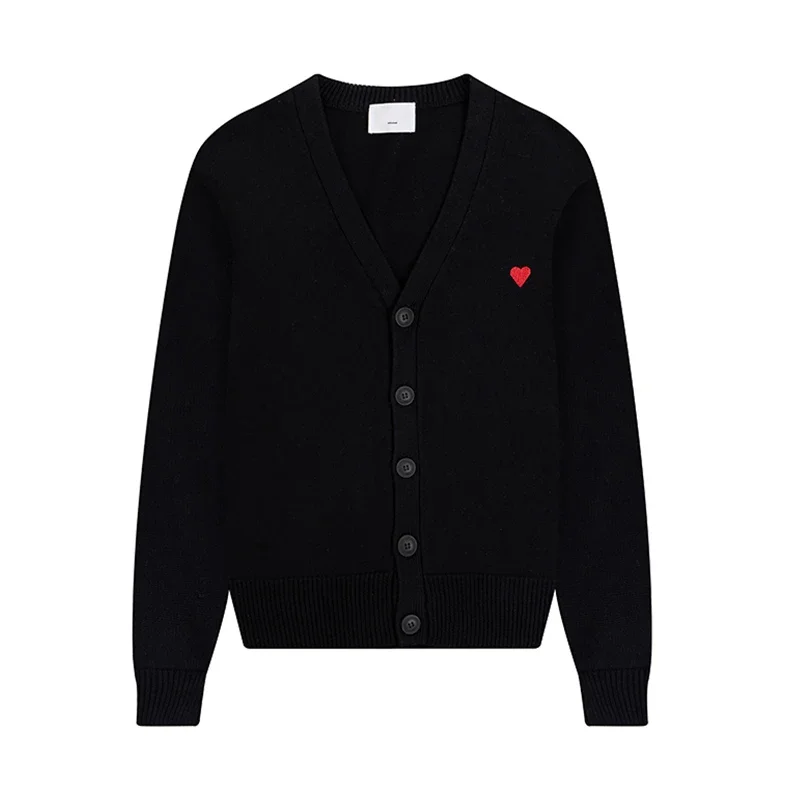 Новинка 2024 мужской кардиган с V-образным вырезом однотонный вязаный свитер