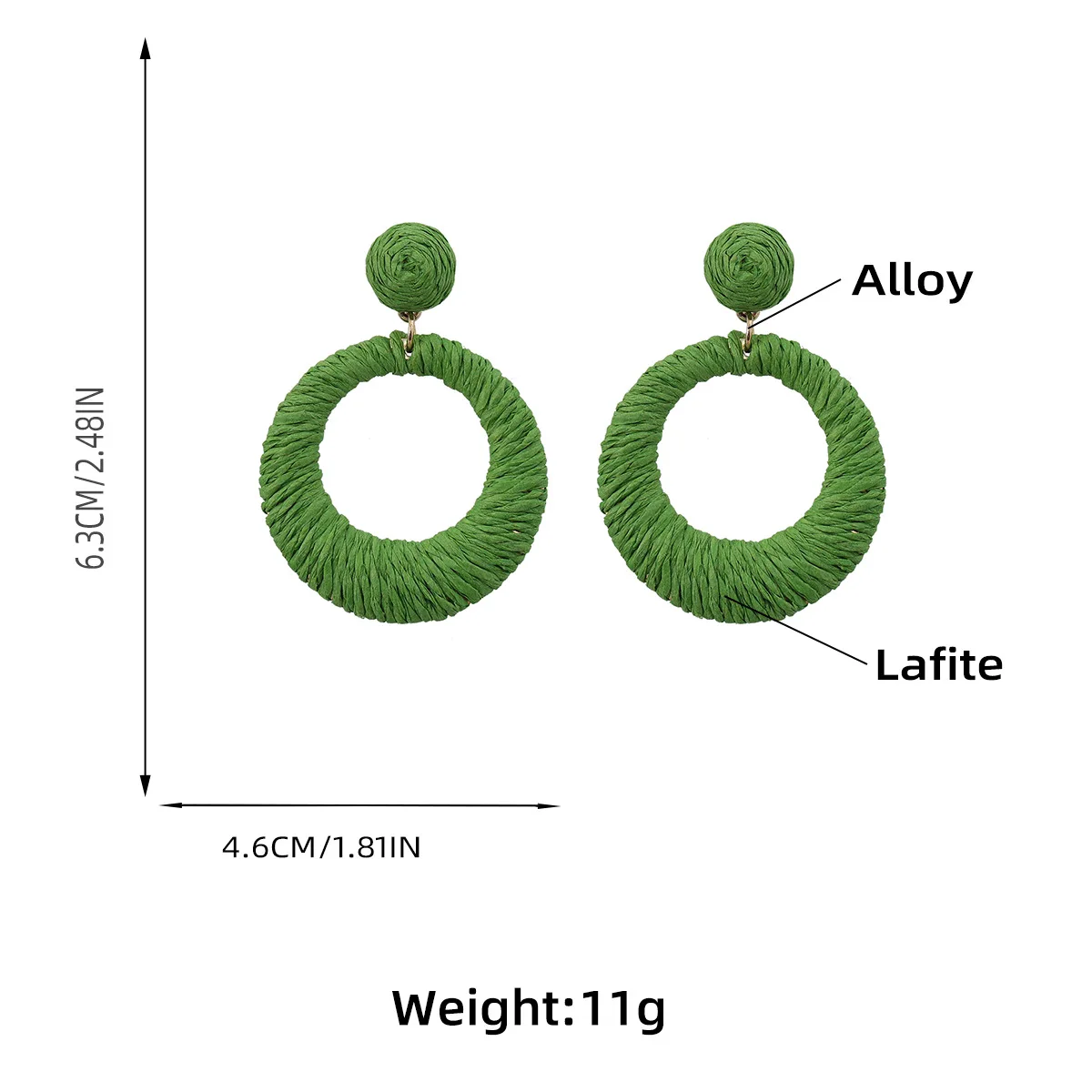 Bohemian Hand-weave Round Raffia Earrings for Women Exaggerate Big Dangle Earrings 2023 Trend Summer Jewelry Pendientes mujer