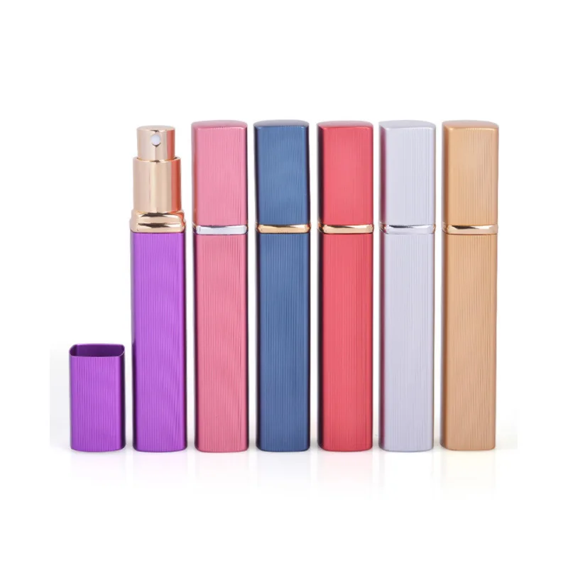 

5/10/20/30pcs Metal Case Glass Tank Perfume Bottle Aluminum Nozzle Spray Refillable Bottle Parfum Cosmetic Glass Container 12ml