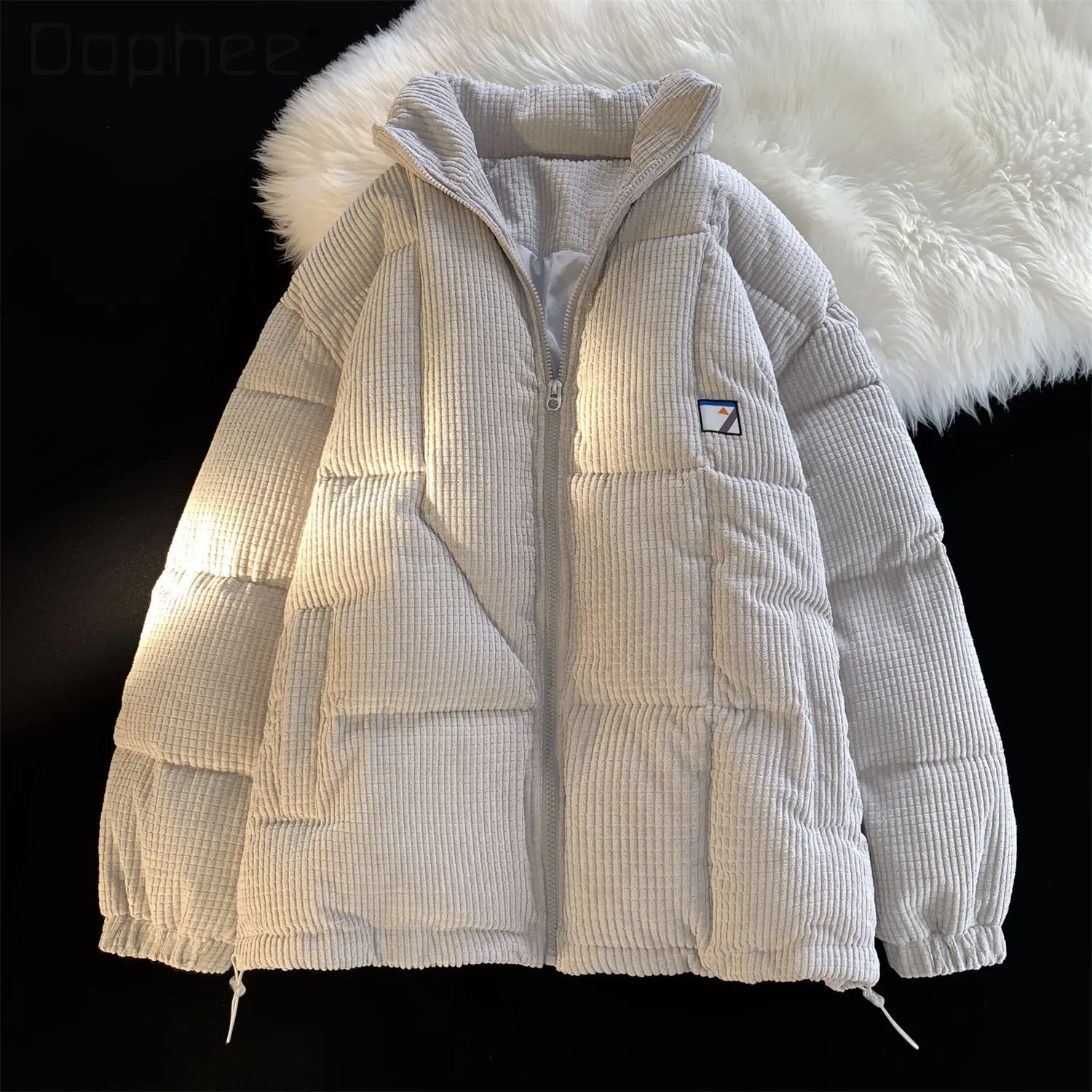 

Winter Japanese Corduroy Thickened Warm Stand-up Collar Cotton-Padded Coat Baggy Coat Fashion Solid Color Down Coats for Laides
