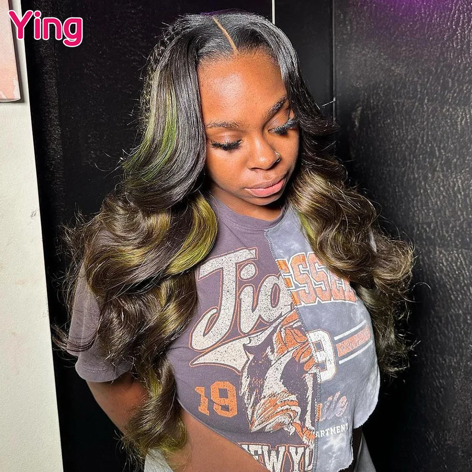 

Ying Lemon Yellow Highlight 13x6 Transparent Lace Front Wig Wear Go Glueless Wig PrePlucked 180% Body Wave 13x4 Lace Front Wig