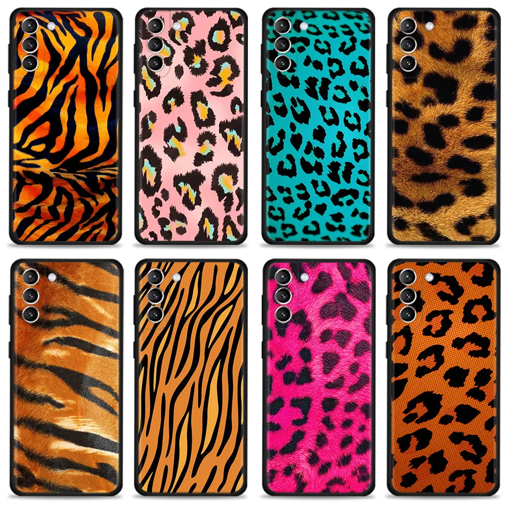 

For Samsung Galaxy S10e S7 S22 Ultra 5G S10 S20 FE 2022 S9 S21 Plus S8 Tiger Leopard Print Panther Phone Case Silicone