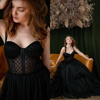 elegant tulle a line prom dresses sleeveless party formal sweetheart evening gowns lace sweep train tailored graduation dress
