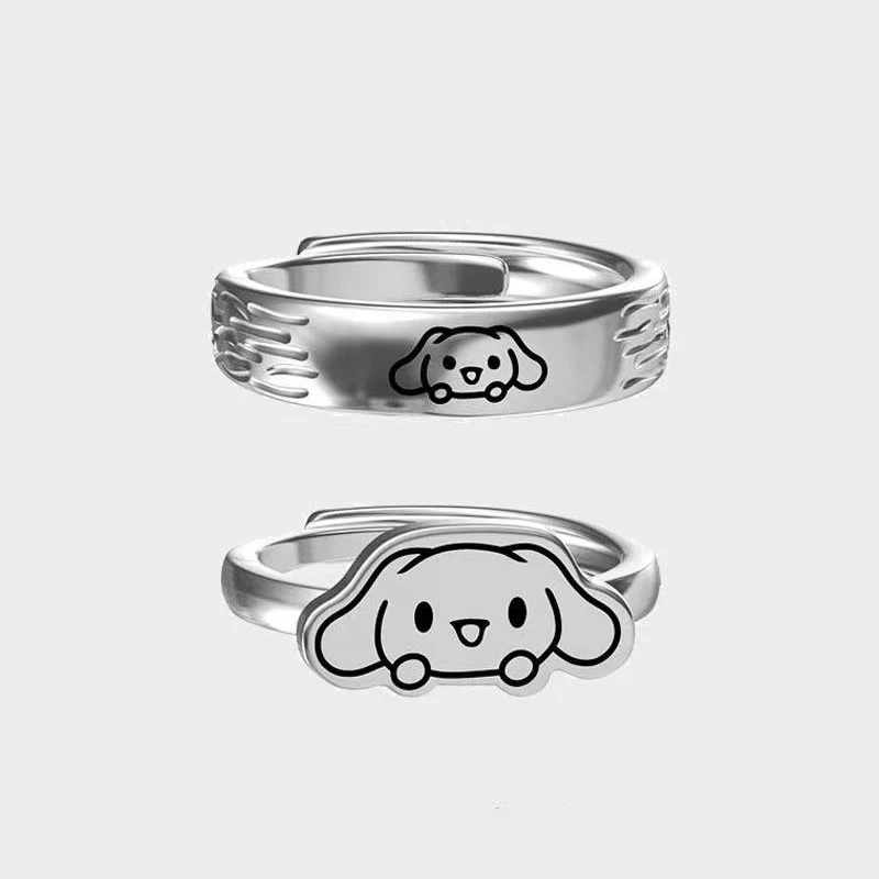 

Новинка Sanrio Cinnamoroll кольцо мультфильм Милая Q версия Hello Kitty Kuromi Ins Новинка 2023 пары модное кольцо подарок для девушки