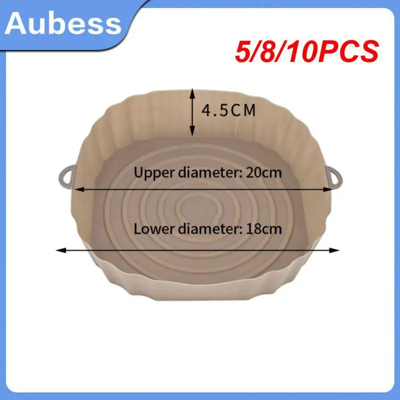 

5/8/10PCS For Kitchen Silicone Air Fryer Basket Fried Pizza Chicken Mat Air Fryer Air Fryer Inner Liner